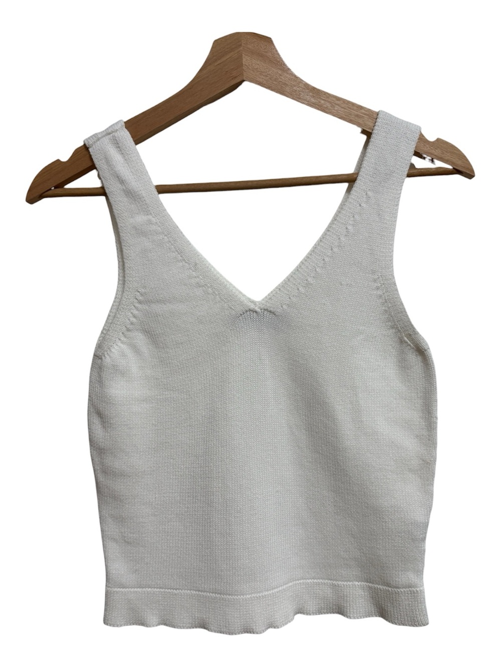 Pampelone Cotton Sweater Tank Top Vest Women XS/S White Beach Summer Handmade